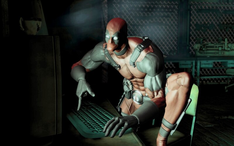 Deadpool at a computer