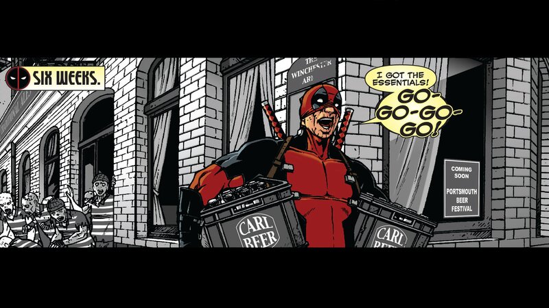 Deadpool Carrying Beer