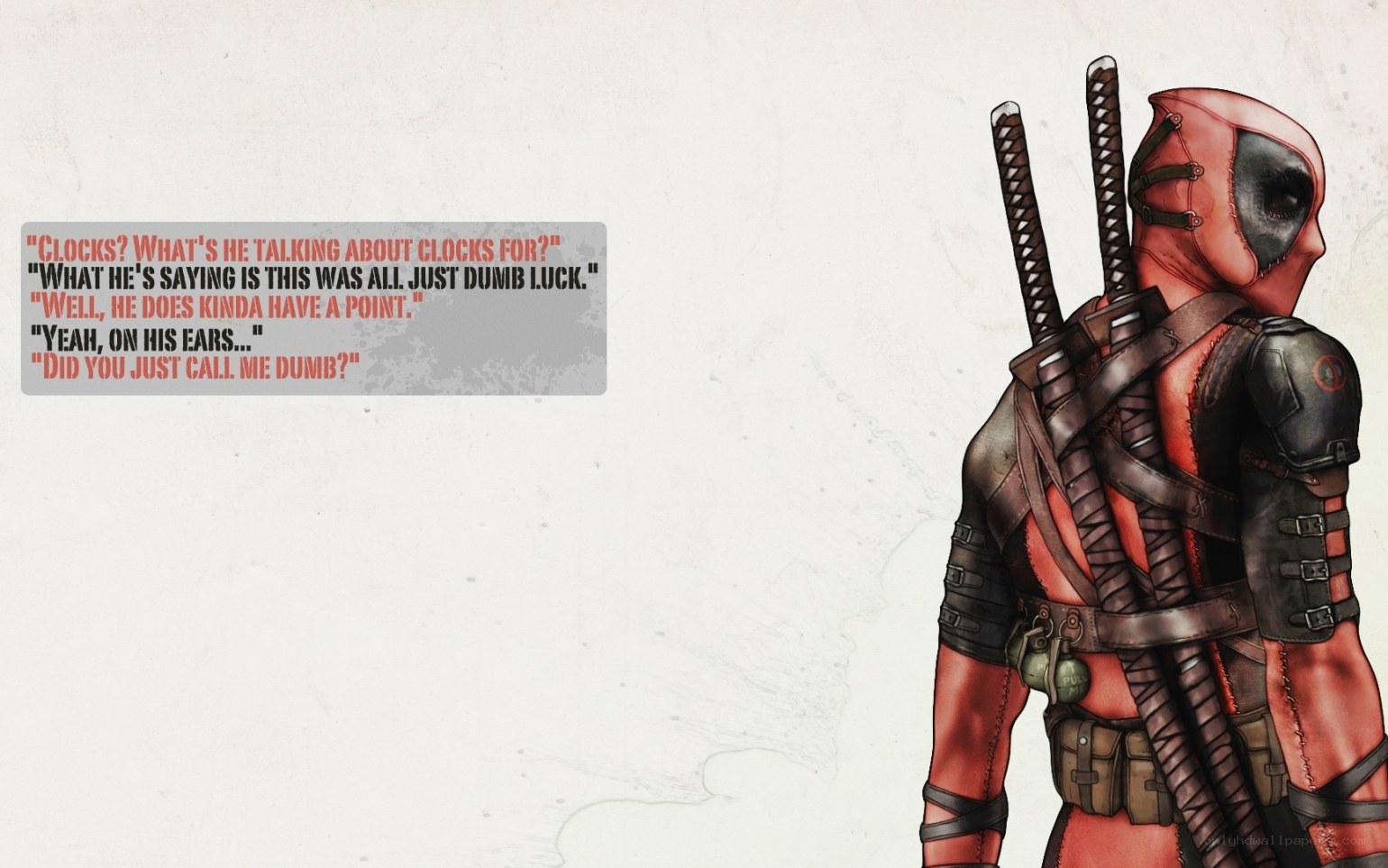 Deadpool character art with dialogue