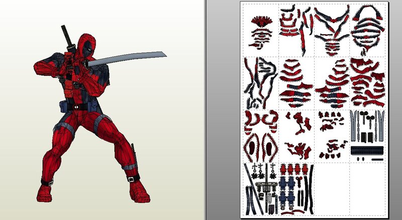 Deadpool character design and parts