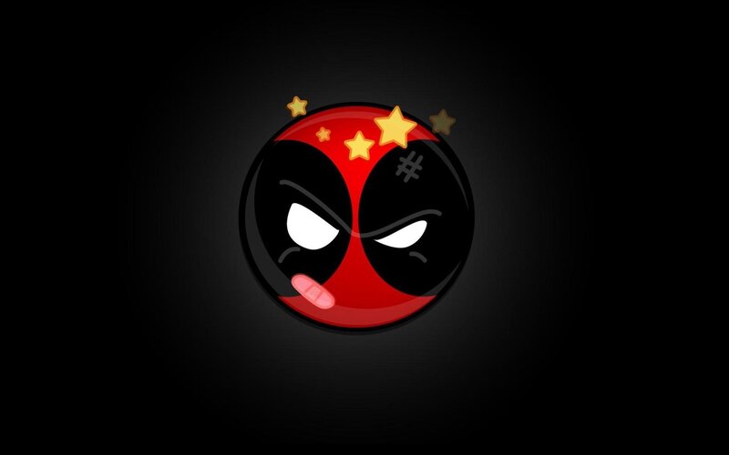 Deadpool Character Face — Black, Dark