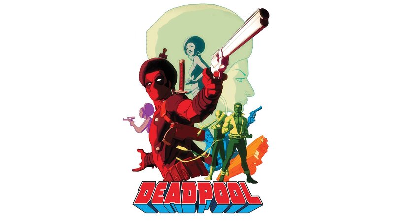 Deadpool Character Illustration — Red, Action-packed, Comic