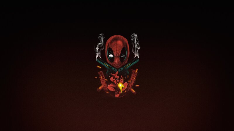 Deadpool Character Illustration — Red, Dark