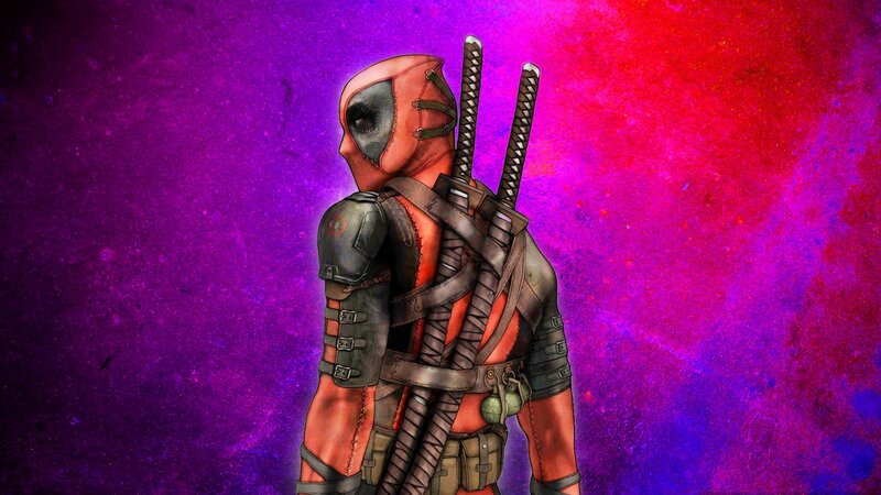 Deadpool Character — Purple, Dramatic, Digital Art