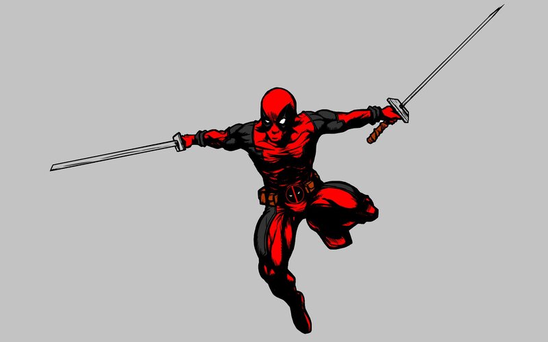 Deadpool Character — Red, Action, Comic, Swords