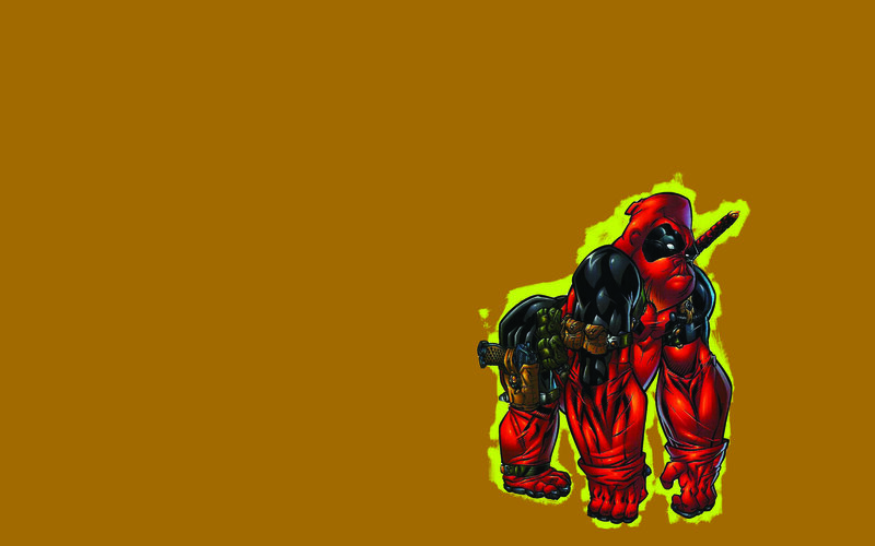 Deadpool Character — Red, Aggressive, Comic, Swords, Gun