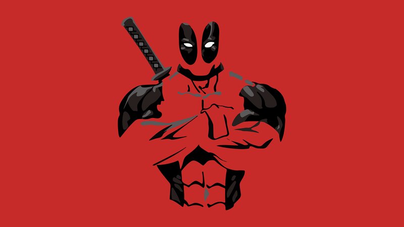 Deadpool Character — Red, Aggressive, Vector Art