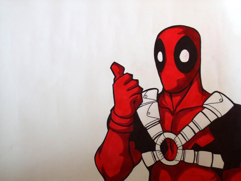 Deadpool Character — Red, Confident, Comic, Hand Gesture