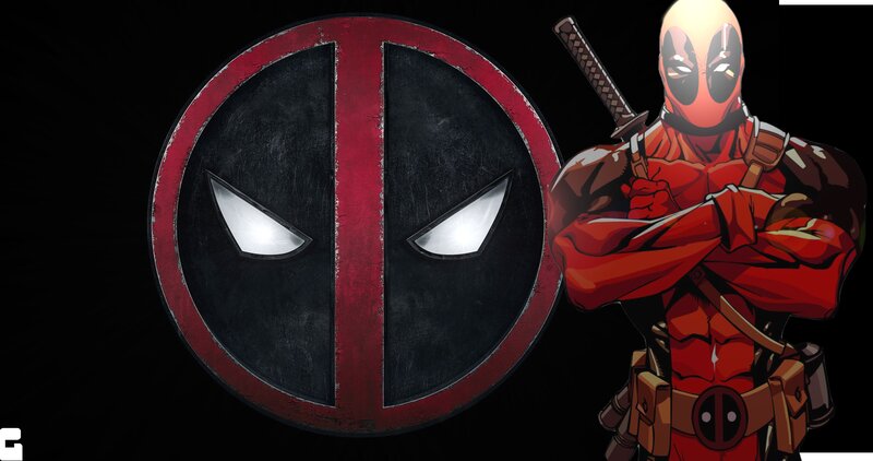 Deadpool Character — Red, Confident, Comic, Sword, Logo