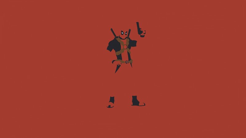 Deadpool Character — Red, Confident, Vector Art, Gun