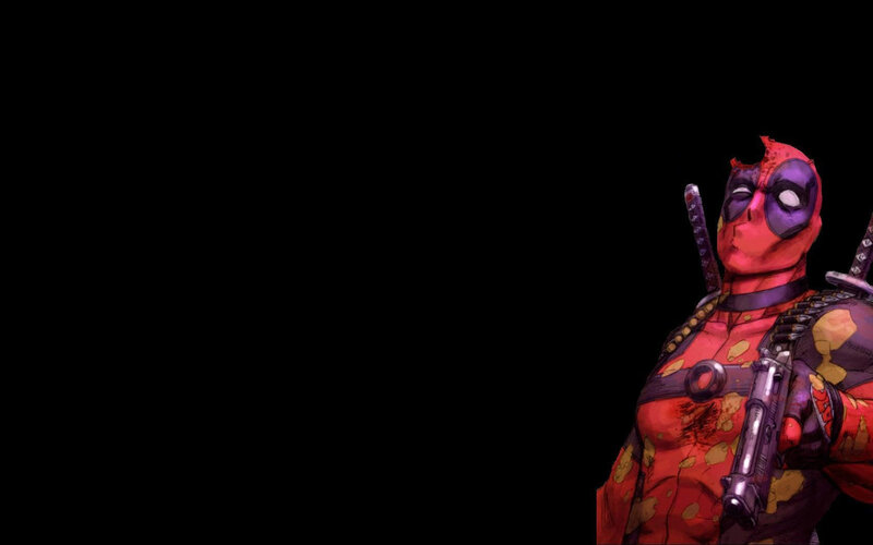 Deadpool Character — Red, Dark, Comic, Gun
