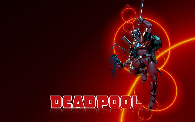 Deadpool Character — Red, Dramatic, Comic, Swords, Webbing