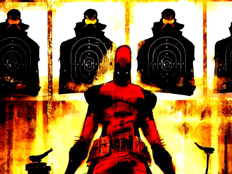 Deadpool Character — Red, Dramatic, Comic, Target Practice