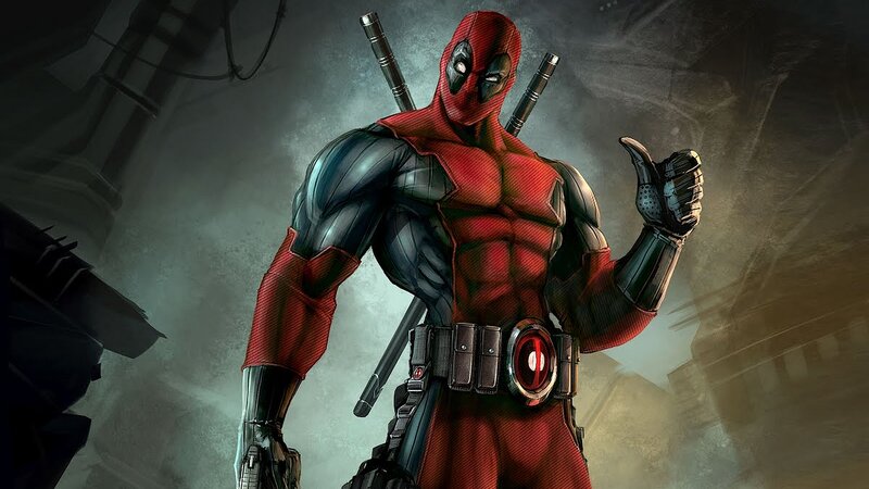 Deadpool Character — Red, Dramatic, Digital Art, Swords, Belt
