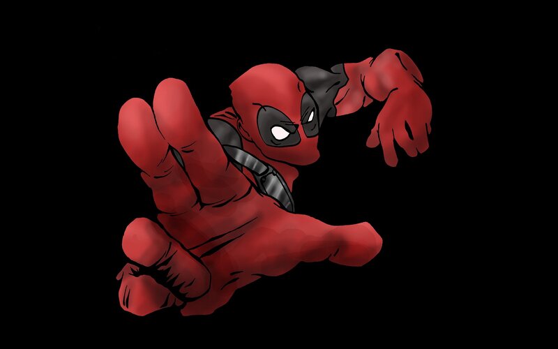 Deadpool Character — Red, Dynamic, Digital Art