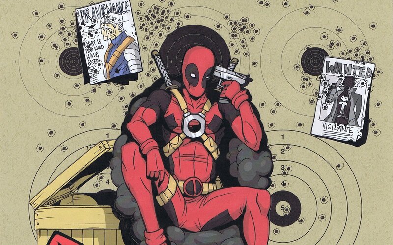 Deadpool Character — Red, Humorous, Comic, Target Practice