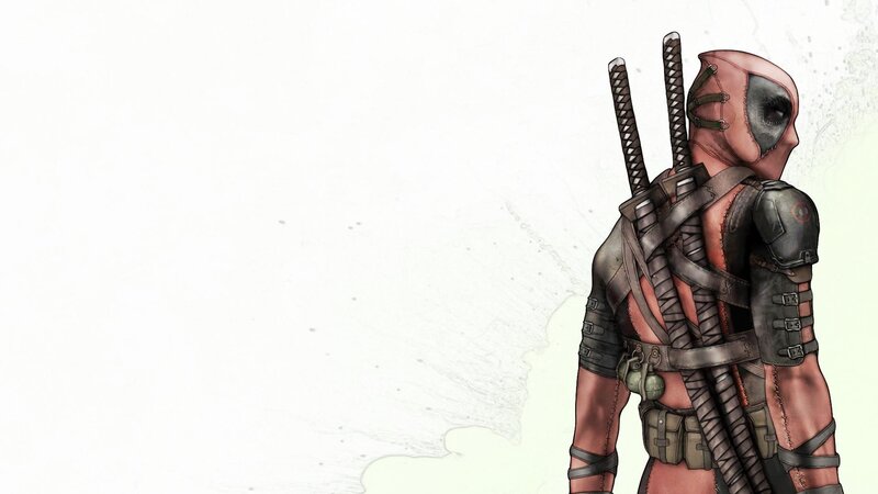 Deadpool Character — Red, Neutral, Digital Art, Swords, Armor