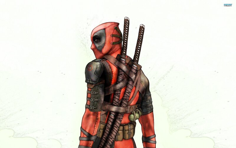 Deadpool Character — Red, Neutral, Digital Art