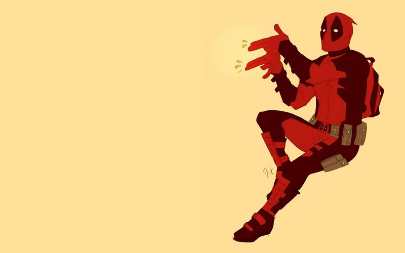 Deadpool Character — Red, Playful, Digital Art, Gun