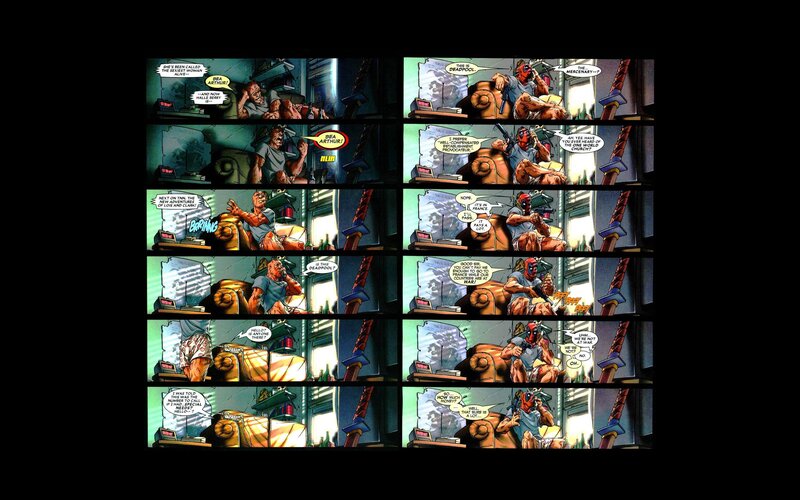 Deadpool comic strip scene