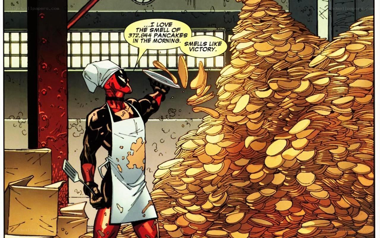 Deadpool cooking pancakes