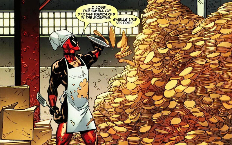Deadpool cooking pancakes