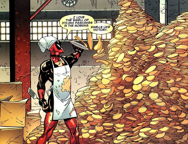 Deadpool Cooking Pancakes — Red