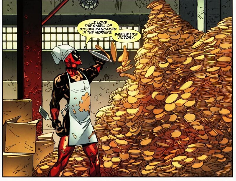 Deadpool cooking pancakes