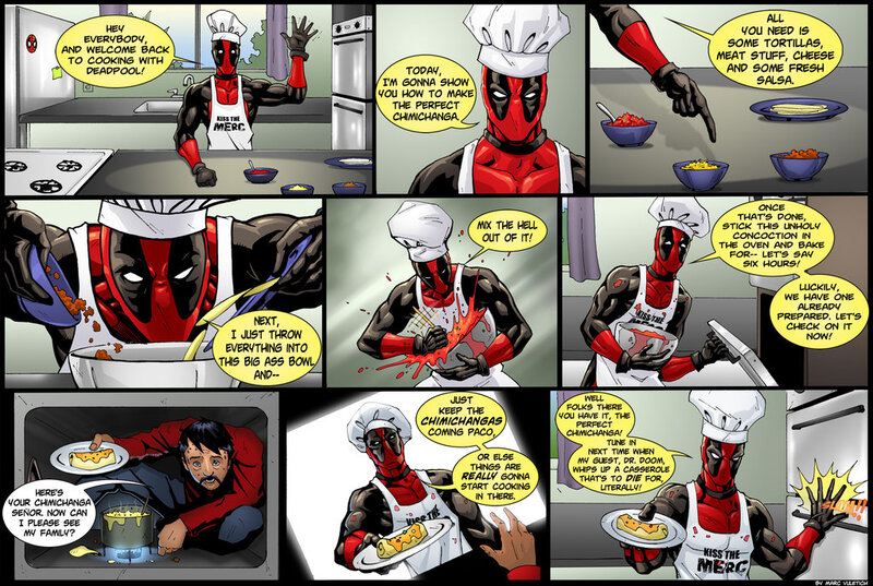 Deadpool cooks chimichangas
