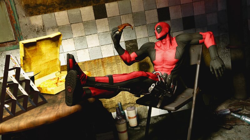 Deadpool Eating Pizza