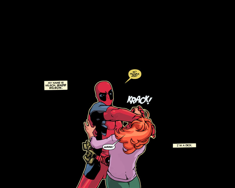 Deadpool fighting a woman