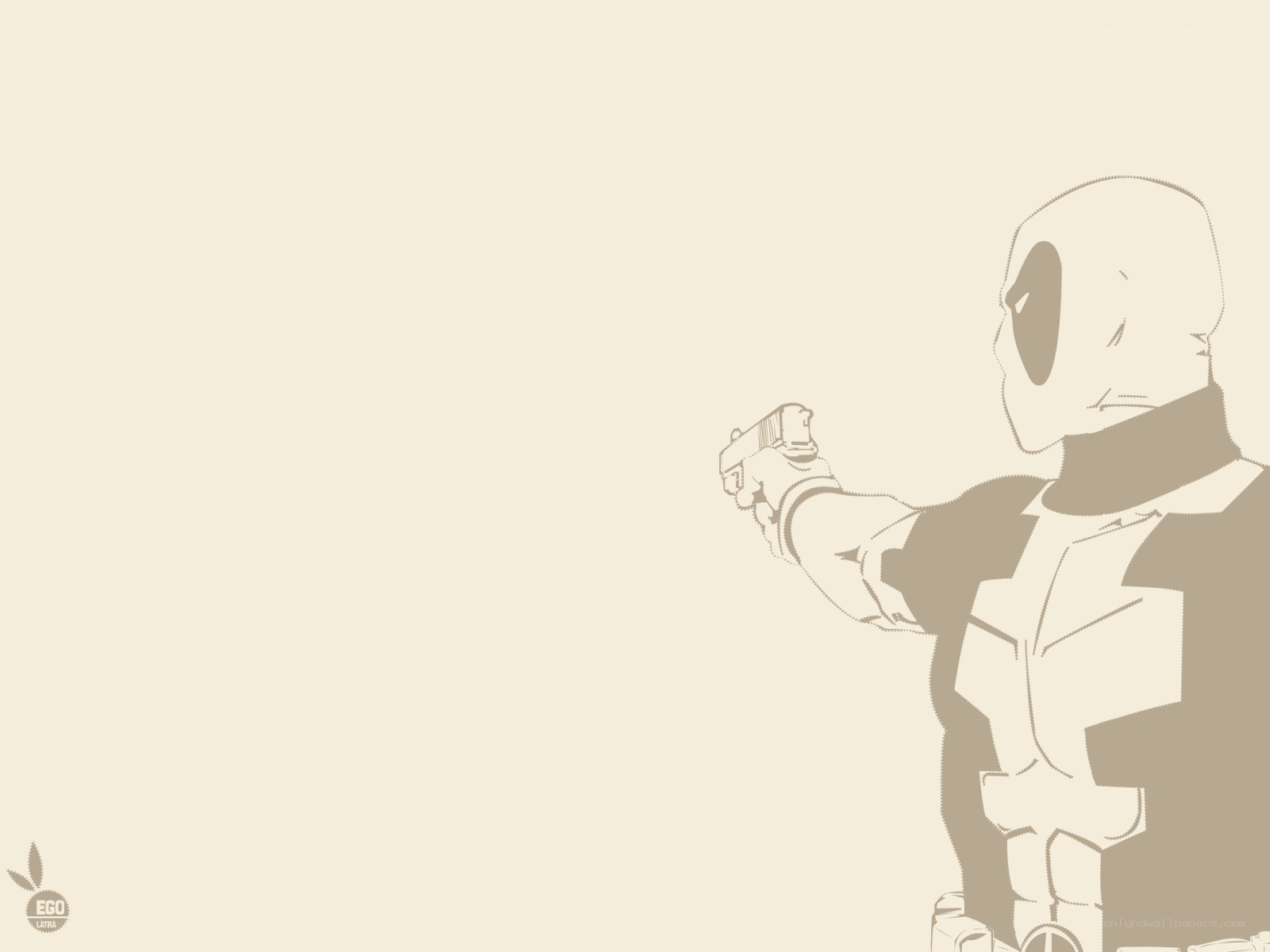 Deadpool holding a gun