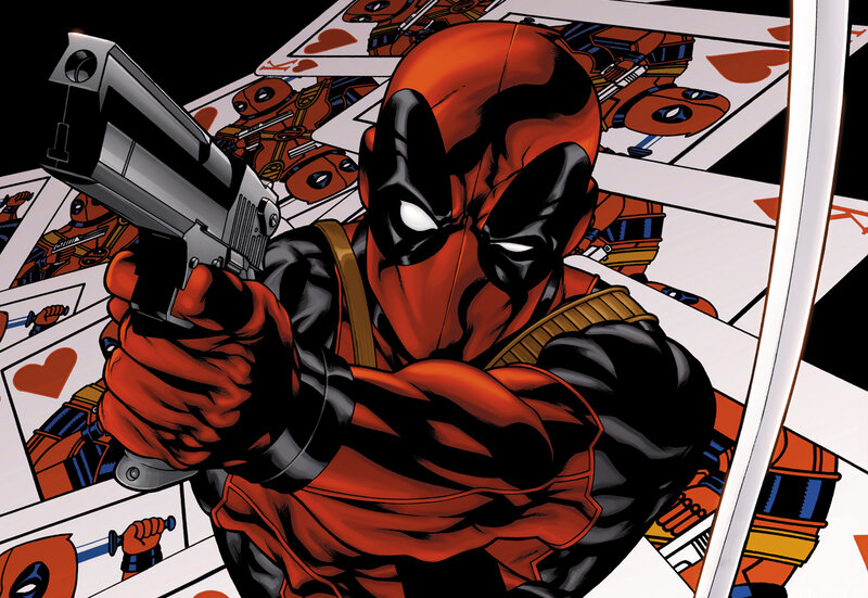 Deadpool holding a gun