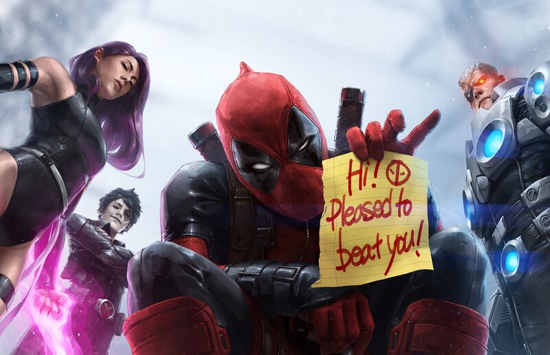 Deadpool Holding a Note