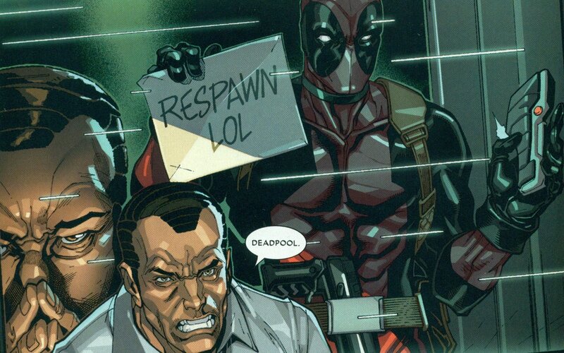 Deadpool Holding a Sign