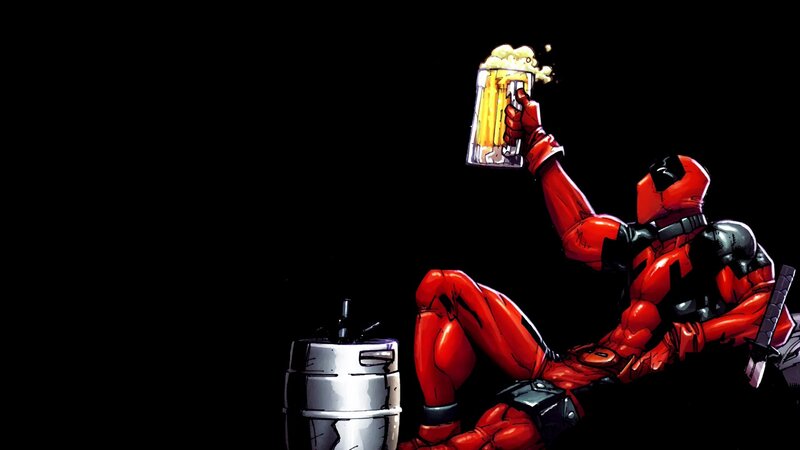 Deadpool Holding Beer