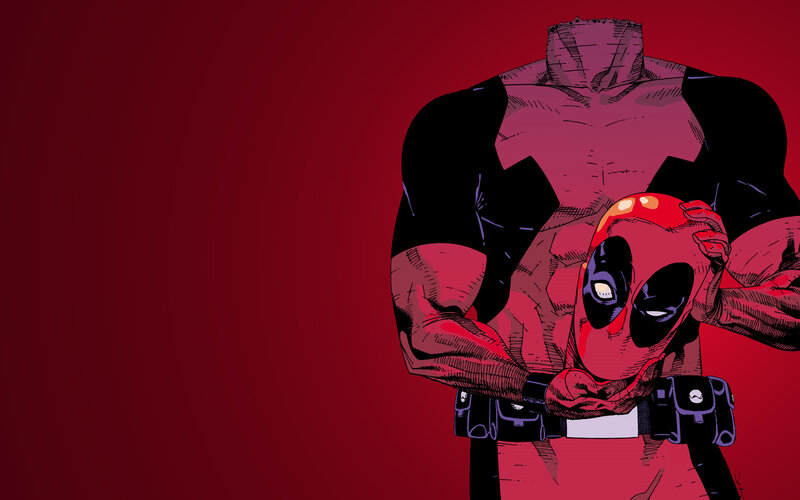 Deadpool holding his mask