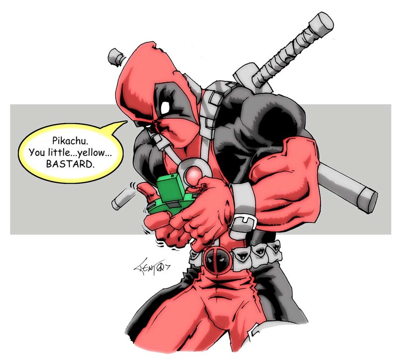Deadpool Holding Pikachu