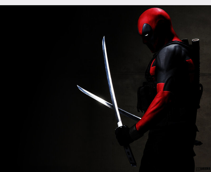 Deadpool Holding Swords — Red