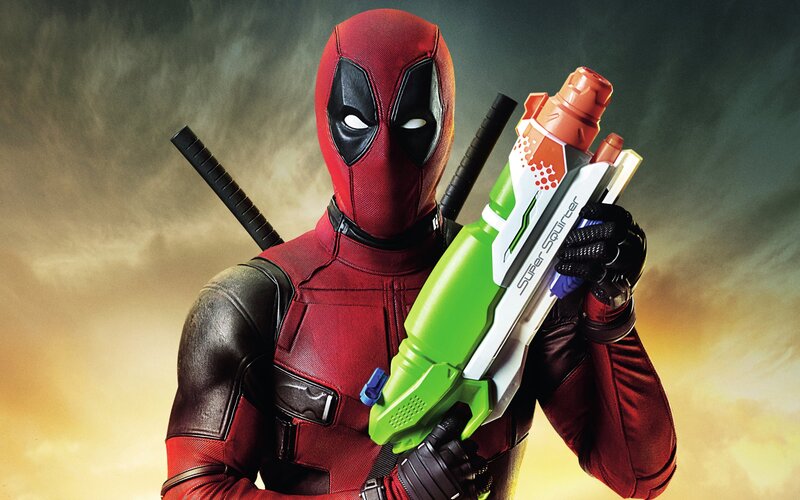 Deadpool Holding Water Gun