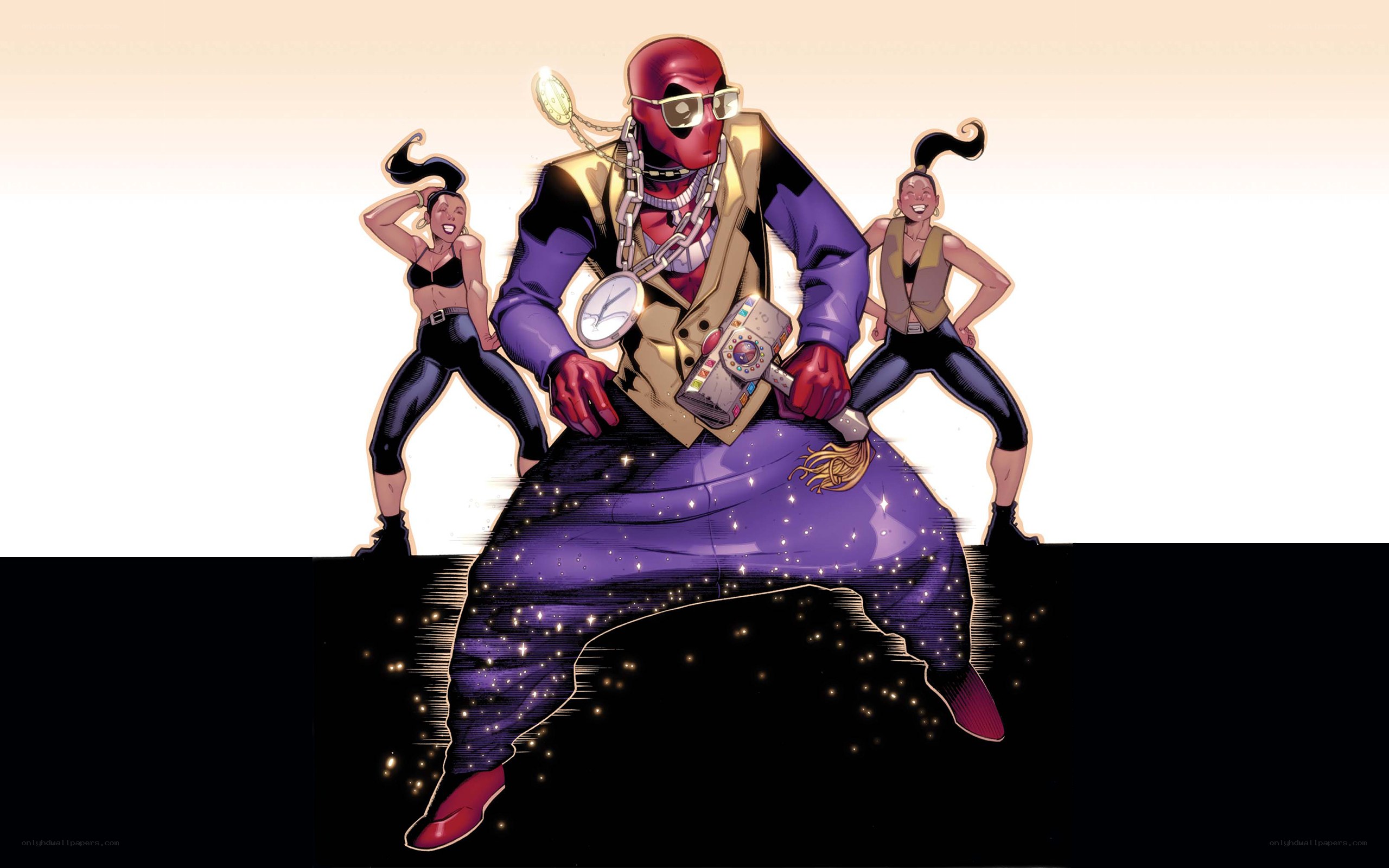 Deadpool in a flashy outfit