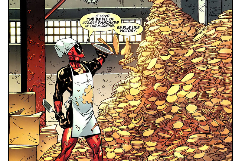 Deadpool in a kitchen