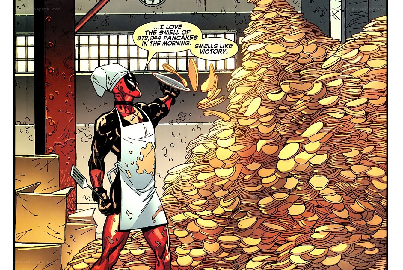 Deadpool in a kitchen