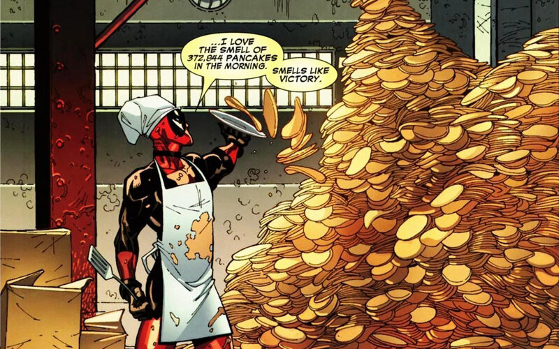 Deadpool in a kitchen