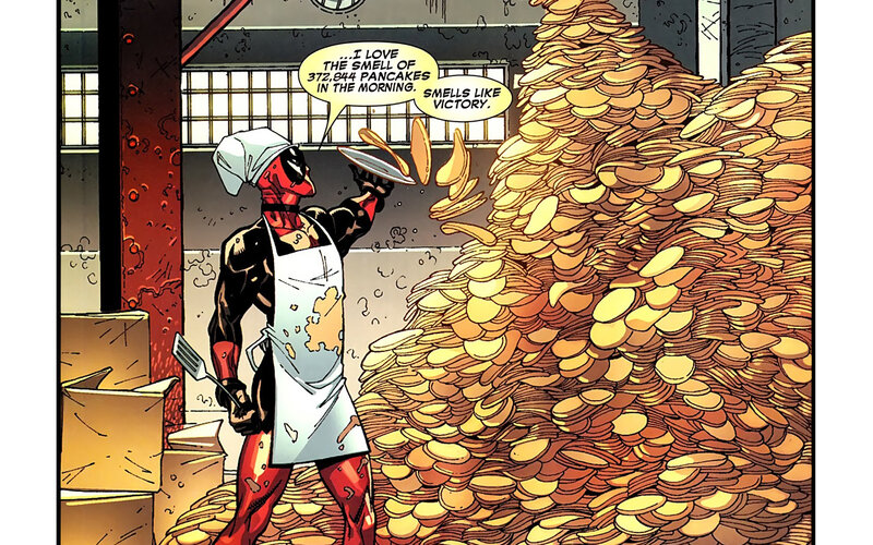 Deadpool in a kitchen