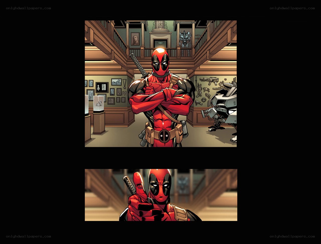 Deadpool in a museum