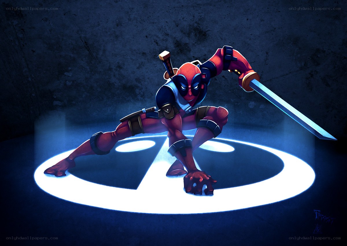 Deadpool in combat stance