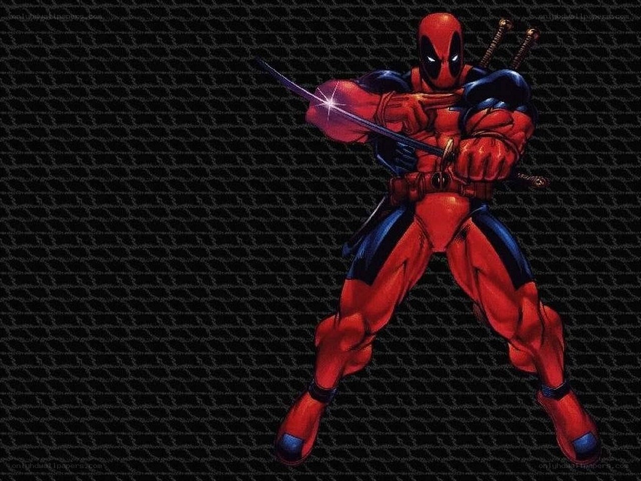 Deadpool in combat stance
