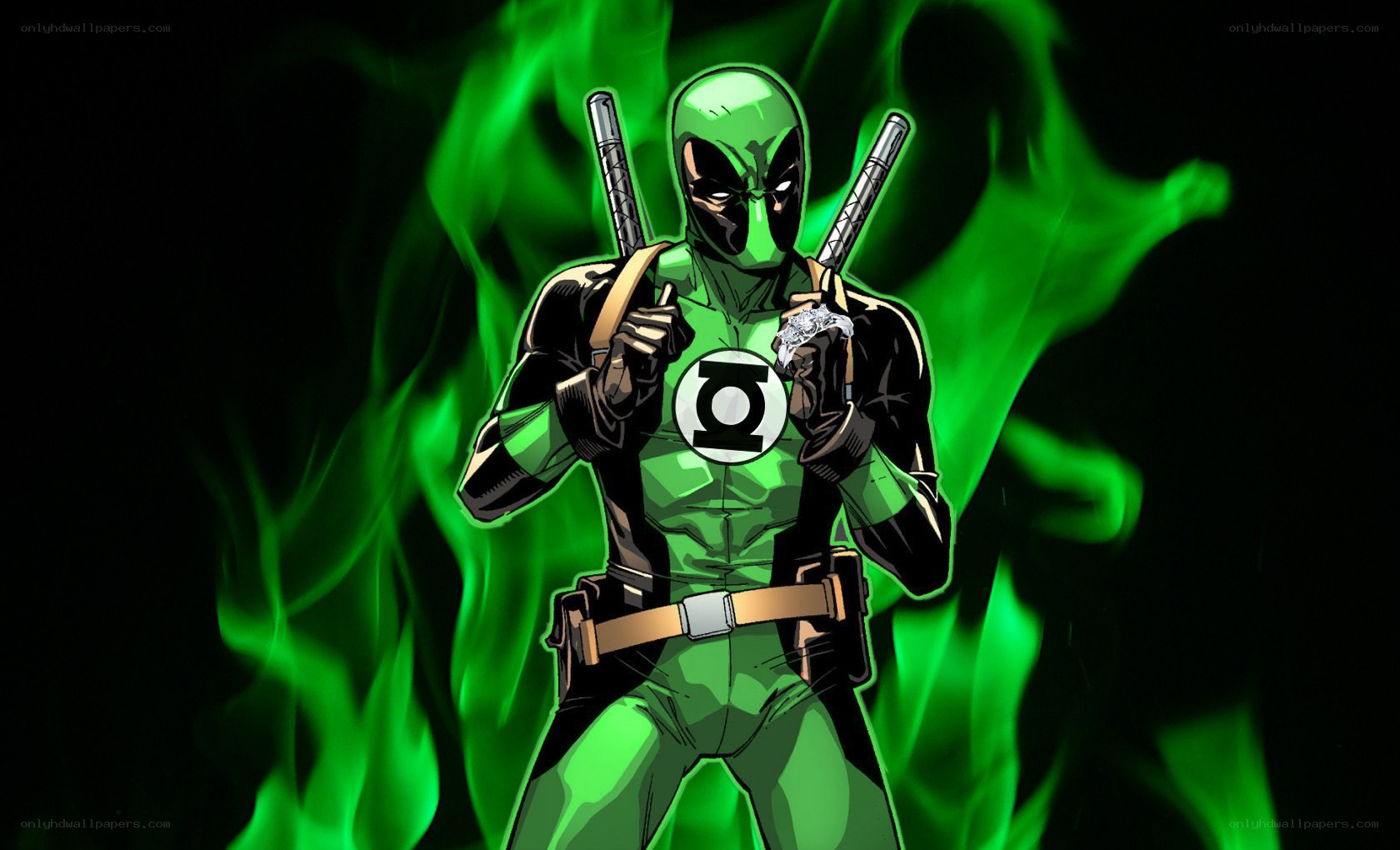 Deadpool in Green Lantern suit
