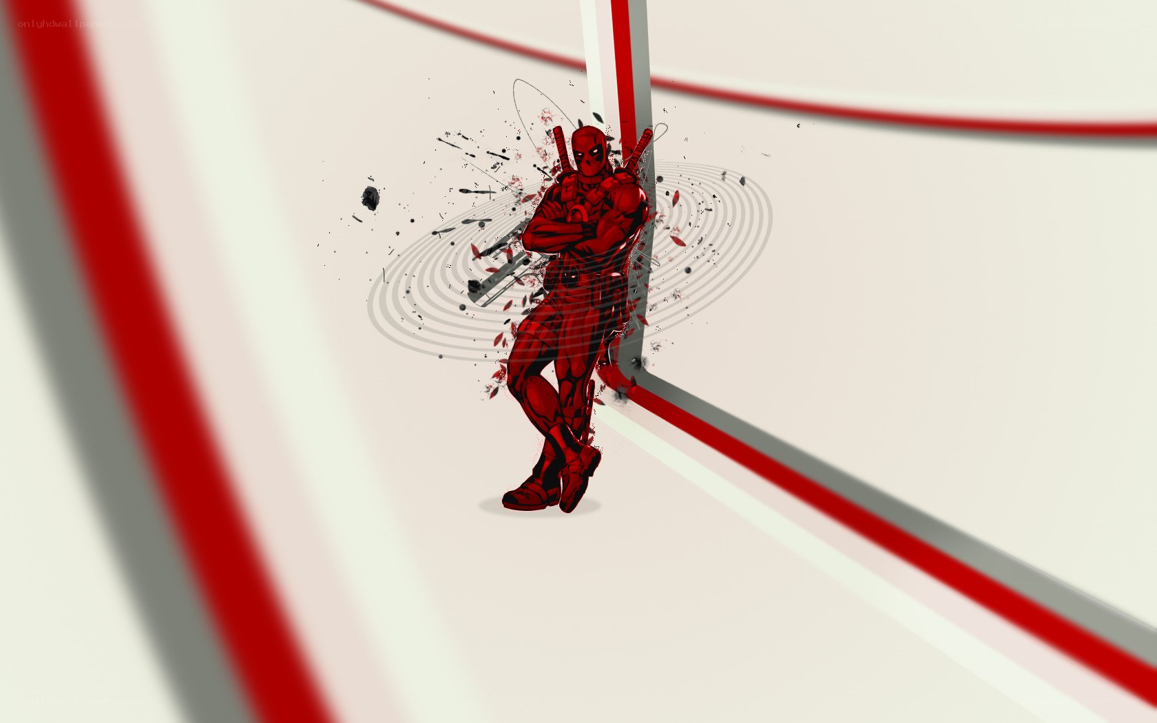 Deadpool in red and white